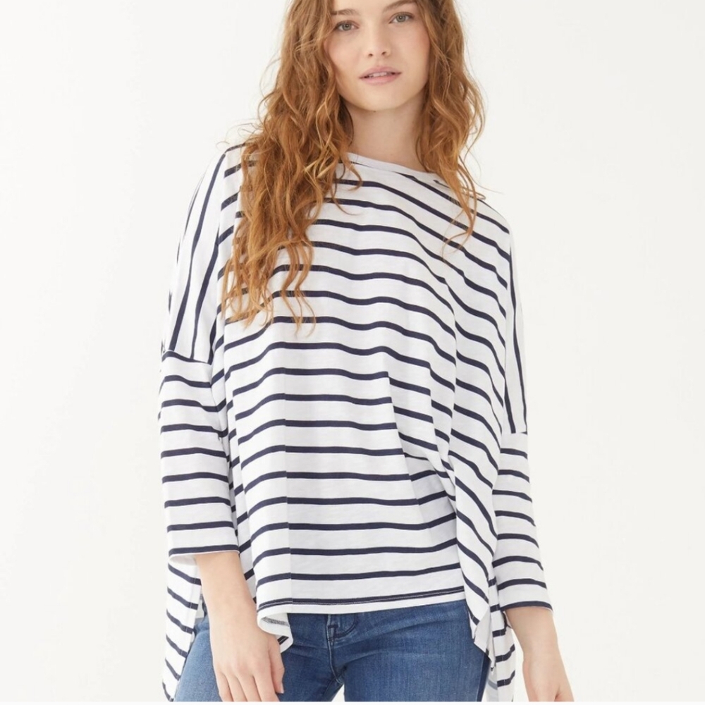 Mersea Catalina Striped Slub Oversized Tee O/S
